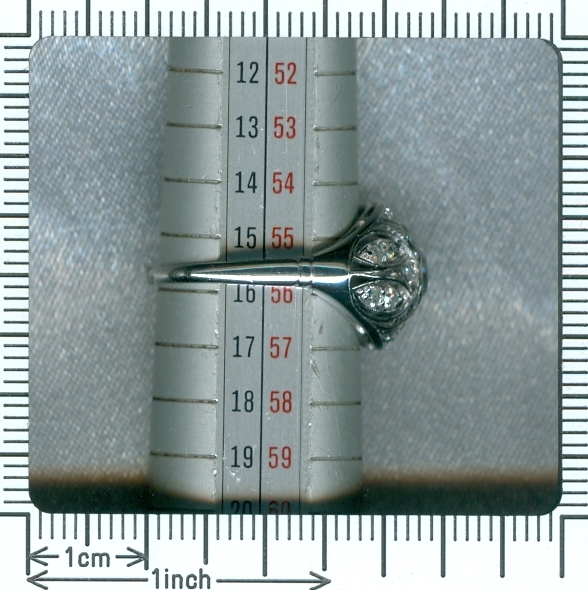 Diamonds covered low domed platinum estate ring early 20th century (image 16 of 16)